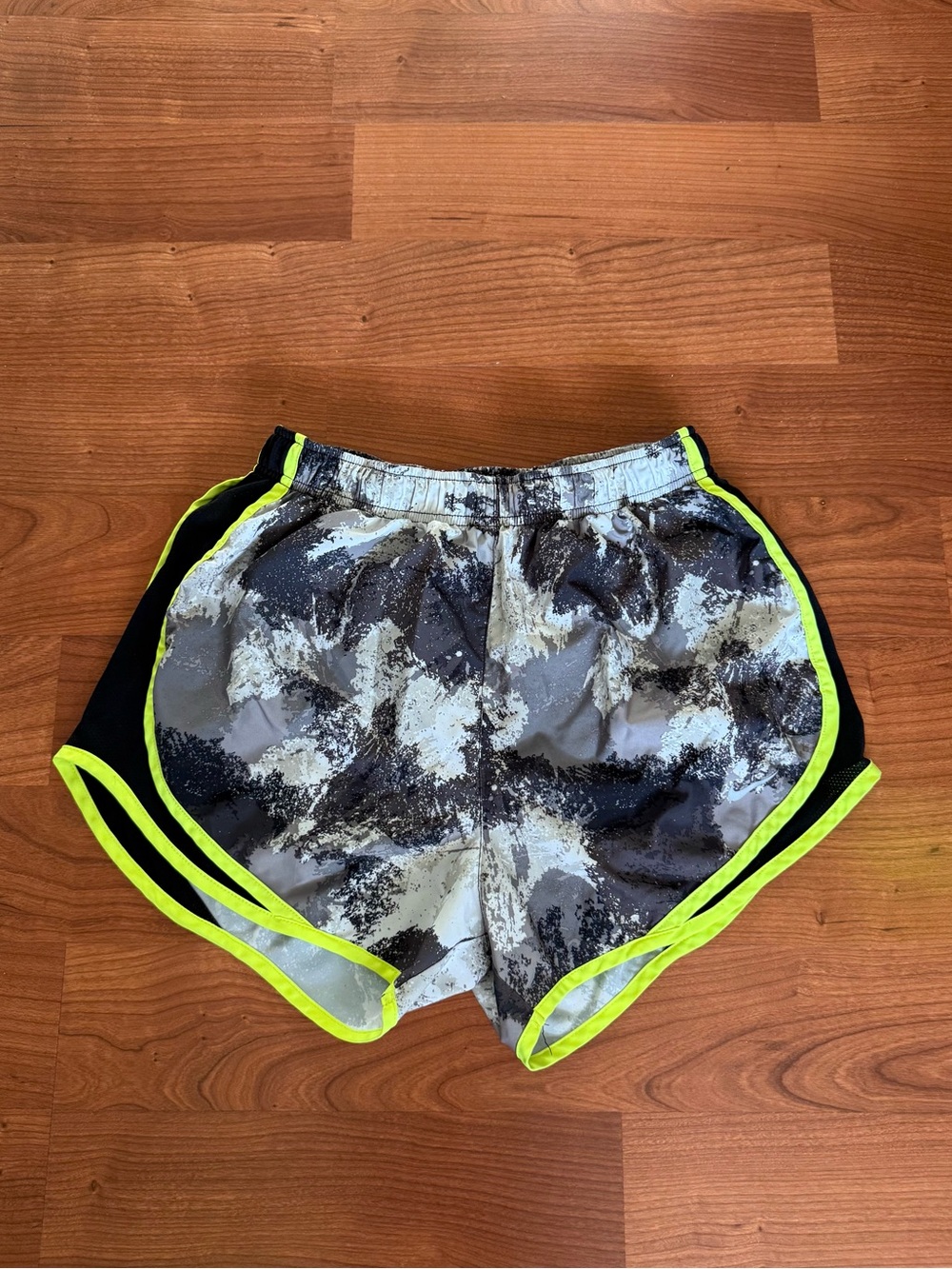 Nike Women's Athletic Shorts with Neon Yellow Trim